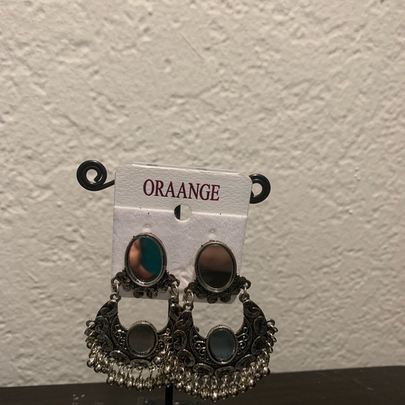 Indian style mirror earrings - Picture 4 of 8